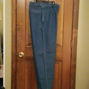 Pleat front denim khaki